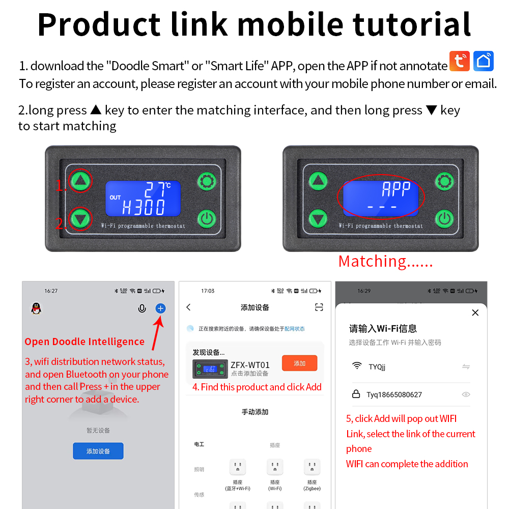 Wifi Led Dimmer - DC12-36V LED Digital Temperature Controller -99~999