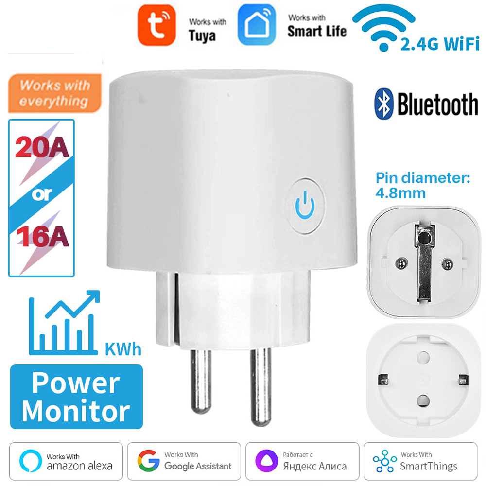 Work With TUYA Smart Plug WiFi - Smart Outdoor Plug ulasan dan harga