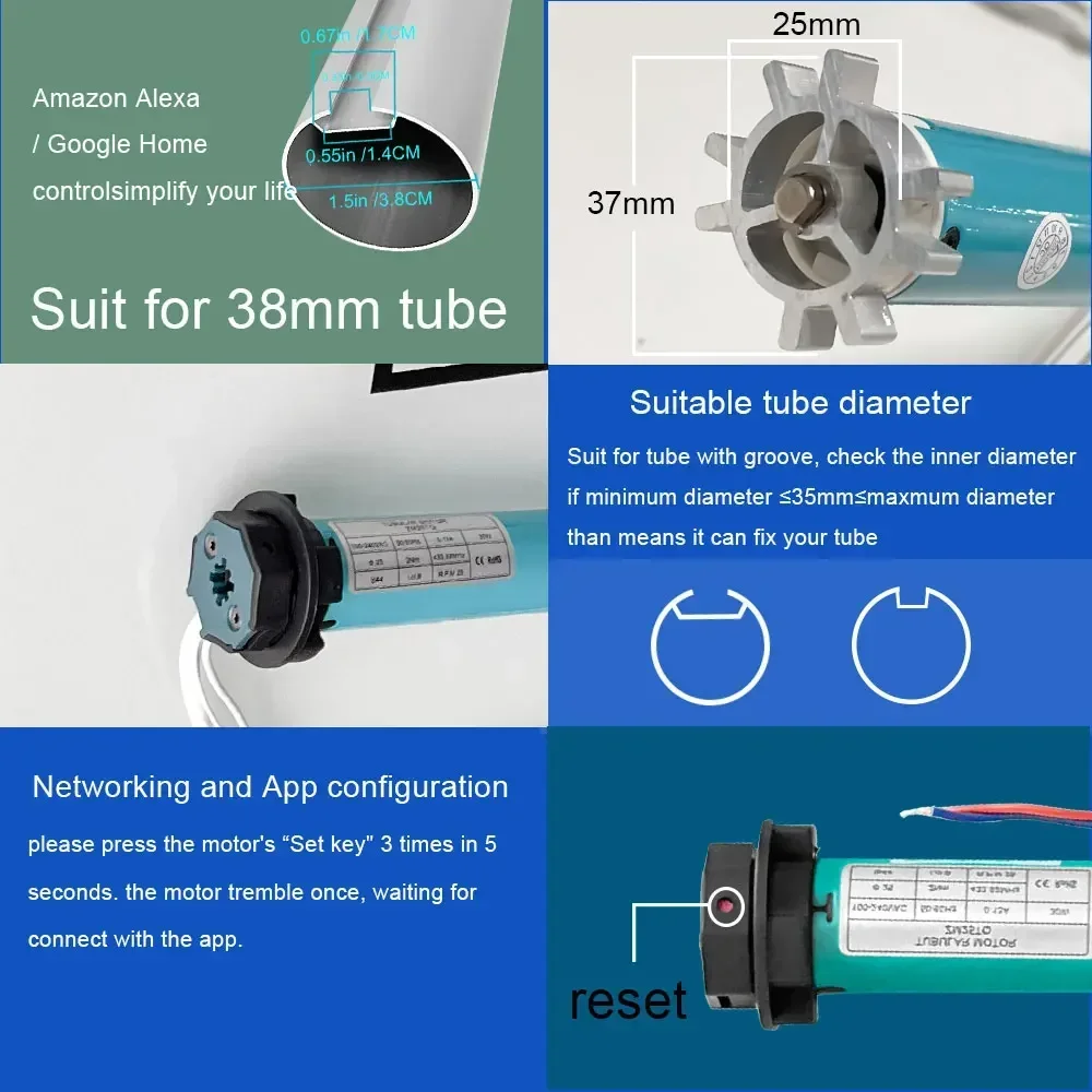SZMYQ 25mm 2N Tuya Smart Curta - Smart Home Control ulasan dan harga