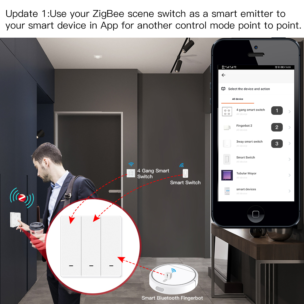 MOES Tuya ZigBee Scene Switch  - Smart Home Moes ulasan dan harga