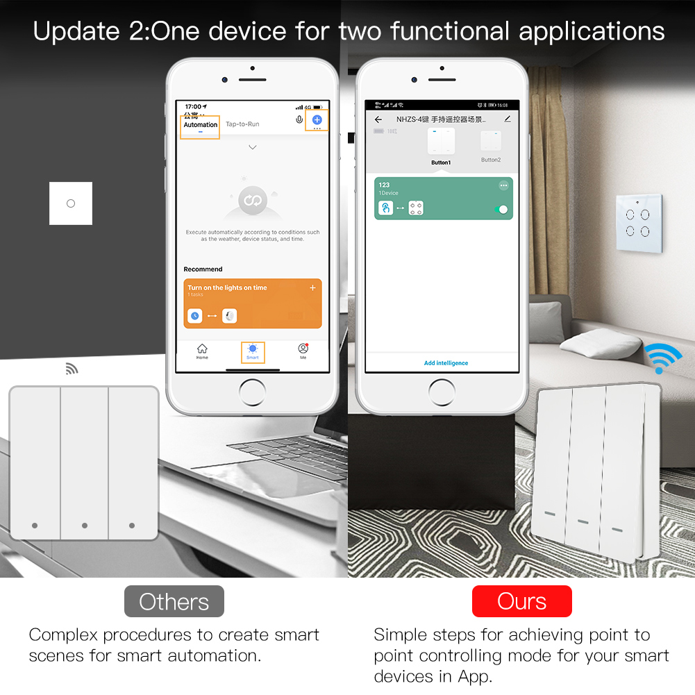 MOES Tuya ZigBee Scene Switch  - Smart Home Moes ulasan dan harga