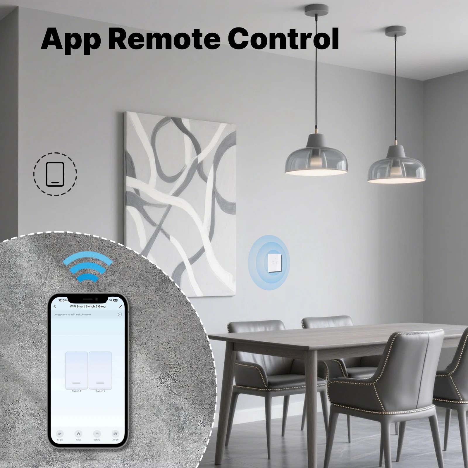 MOES WiFi+RF433 Smart Touch Sw - Smart Home Moes ulasan dan harga