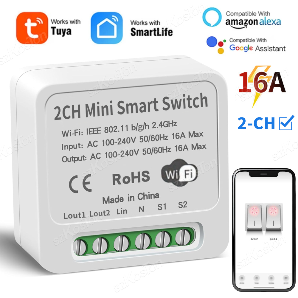 16A Tuya WiFi Smart Switch Mod - Smart Home Diy ulasan dan harga