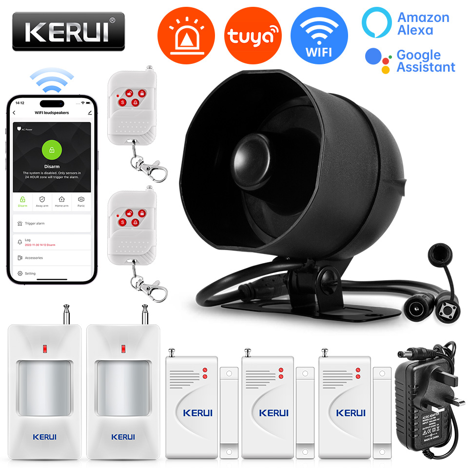 KERUI 120db Siren Alarm System - Smart Home Speaker ulasan dan harga