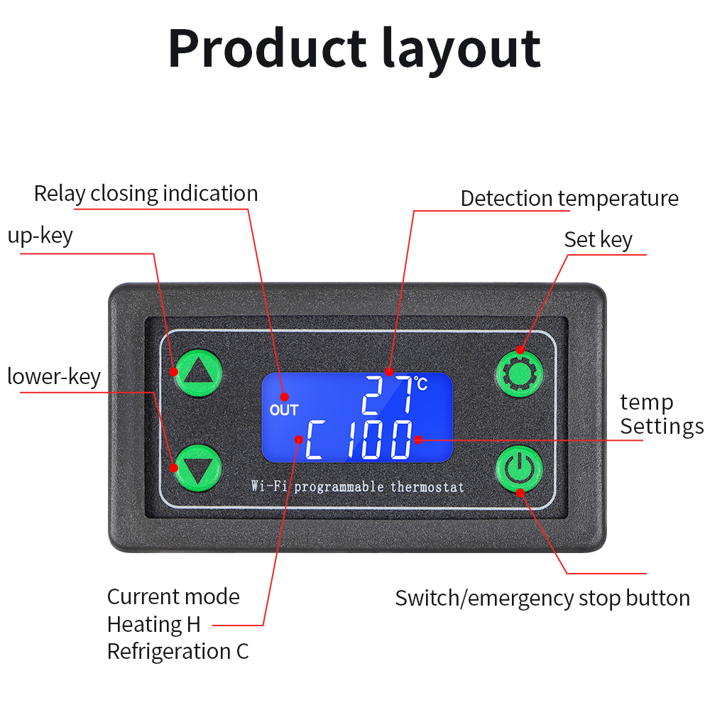 DC12-36V LED Digital Temperatu - Wifi Led Dimmer ulasan dan harga