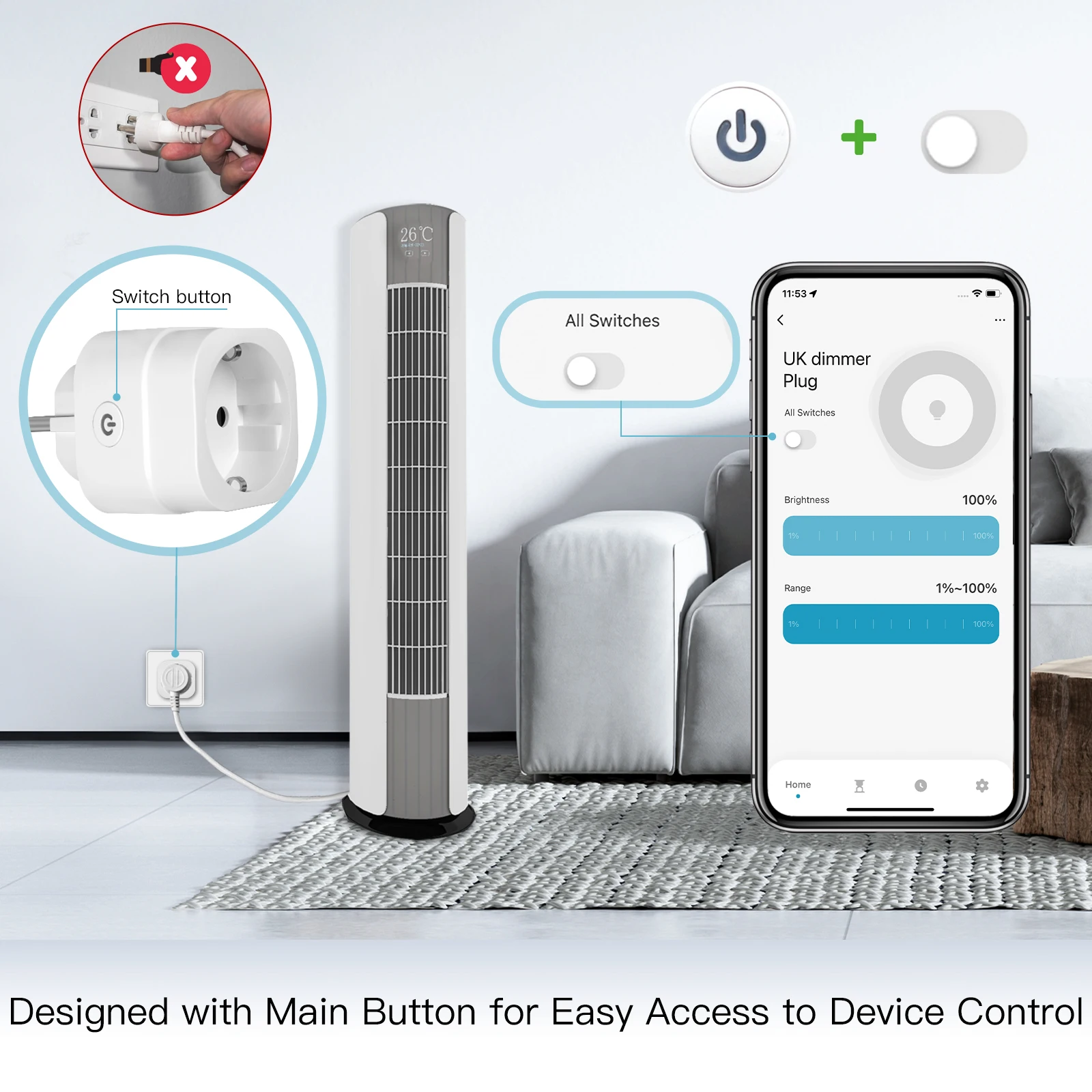 MOES Tuya WiFi Smart Plug Dimm - Smart Home Moes ulasan dan harga