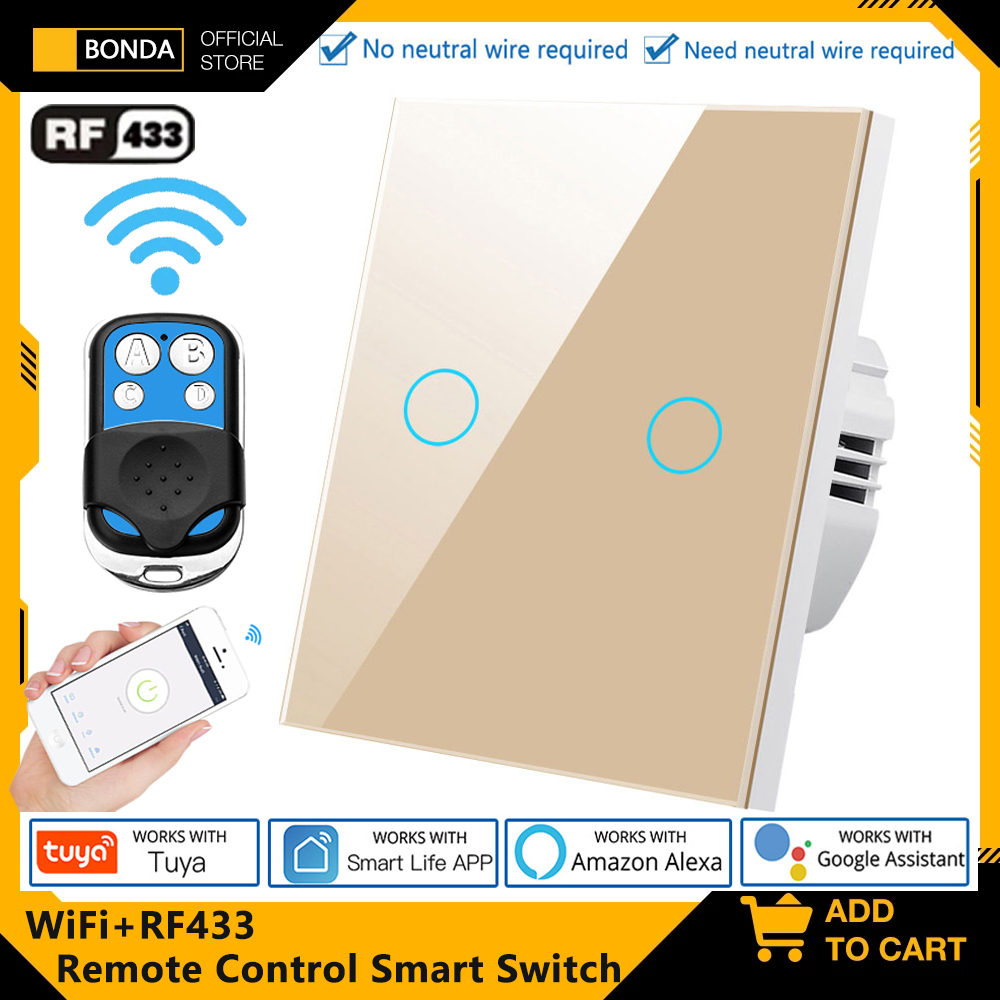 Tuya EU WiFi+RF433 Smart Remot - Smart Home Remote Control ulasan dan harga