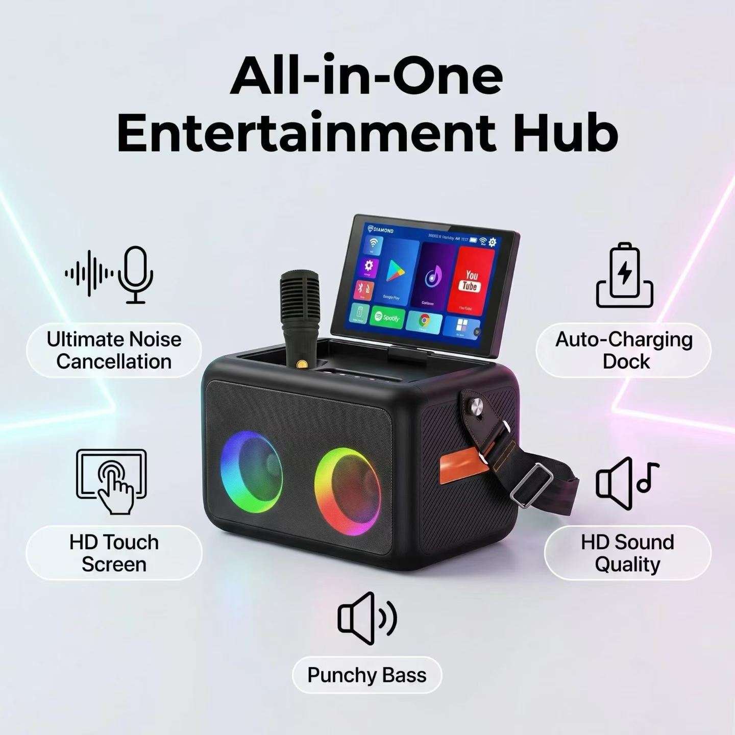 Android Karaoke Machine with T - Smart Home Speaker ulasan dan harga